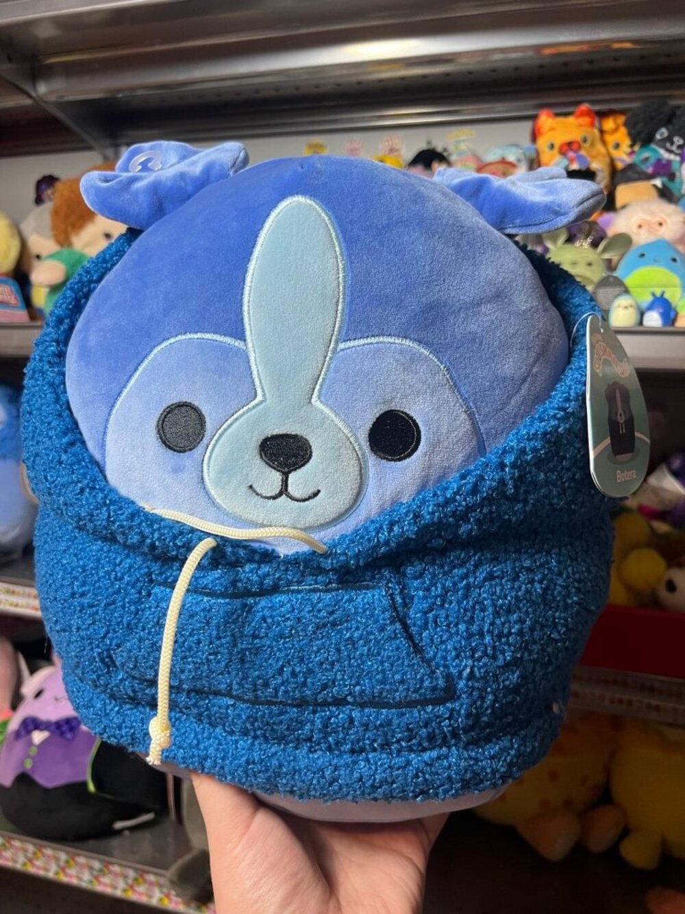 NEW Squishmallows 12” Inch Botera The Blue Collie Wearing Fuzzy Sherpa Hoodie